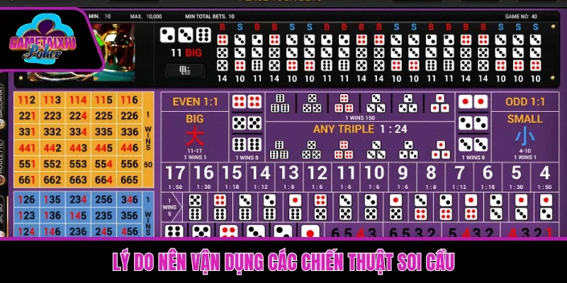 Lý do nên vận dụng các chiến thuật soi cầu